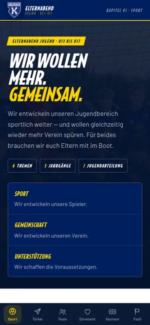 Vorschau der Website elternabend.kickers-jugend.de am Handy