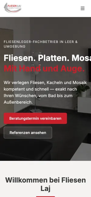 Vorschau der Website fliesenleger-laj.de am Handy