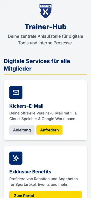Vorschau der Website kickers-jugend.de am Handy