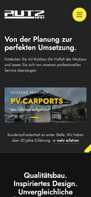 Vorschau der Website rutzbau.de am Handy