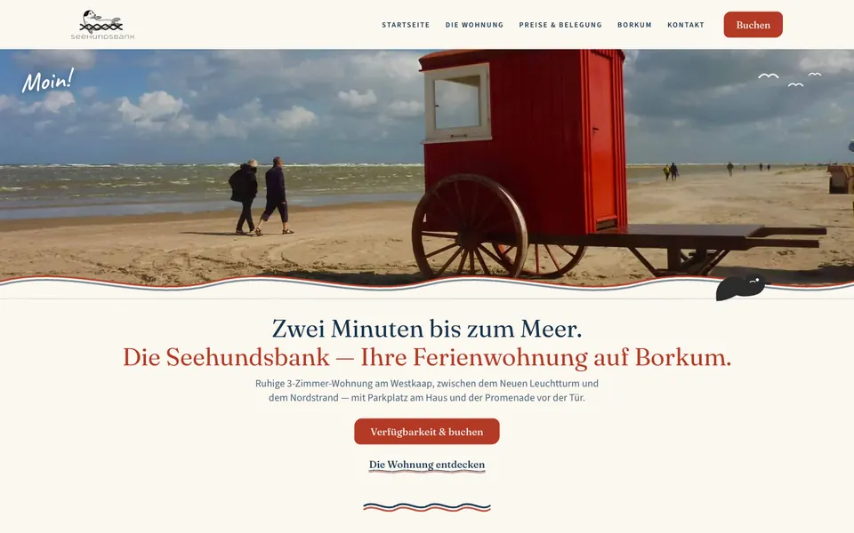 Vorschau der Website seehundsbank.de, Startseite am Desktop