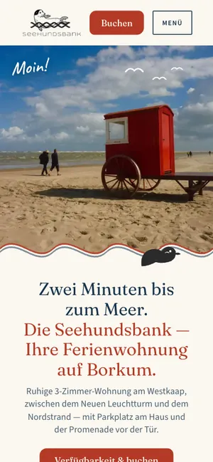 Vorschau der Website seehundsbank.de am Handy